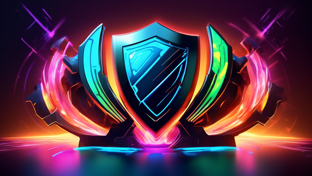 A futuristic shield adapting to and deflecting a barrage of glowing, abstract threats.