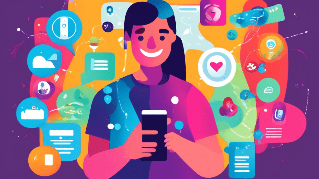DALL-E prompt for an image related to the article 5 Effective Ways to Prevent Missed Calls and Stay Connected:nnA colorful illustration depicting a smiling person holding a smartphone, surrounded by f