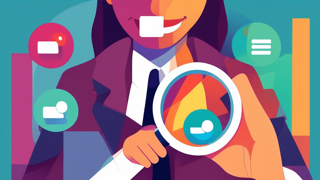 A smiling business person holding a magnifying glass over a Google My Business profile with Careers highlighted.