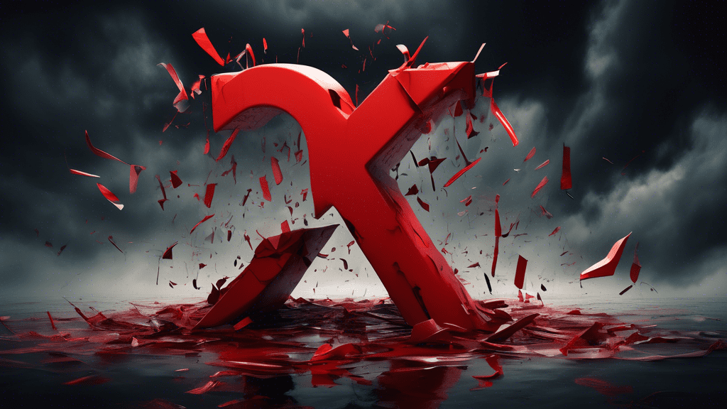 Here is a DALL-E prompt for an image relating to the article title Google Calendar Experiences Widespread Outage:nnSurreal digital art of a giant red X or error symbol crashing down on top of a physic