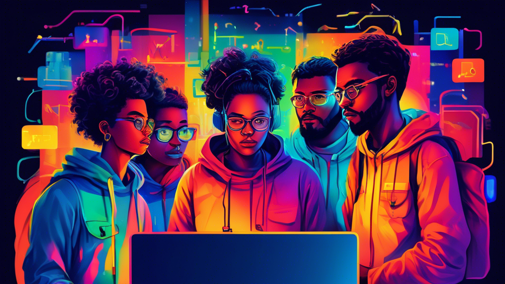 DALL-E Prompt:nA group of diverse software engineers huddled around a computer screen, their faces illuminated by lines of colorful code, as they collaborate to solve a complex Google coding challenge