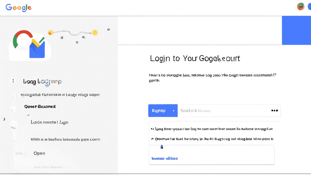 A DALL-E prompt for an image related to the article title How to Log In to Your Google Business Account:nnA digital illustration showing a laptop screen with the Google Business login page open. A han