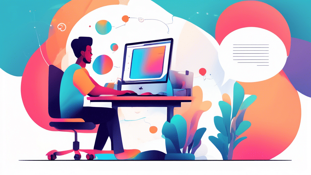 DALL-E prompt: A person sitting at a computer, with the Le-Vel logo on the screen, and a thought bubble above their head showing a step-by-step guide for logging in, all rendered in a clean, modern, v