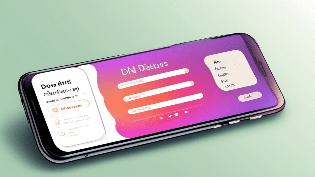 Create an image of a smartphone screen with a user interface for sending Do Not Disturb (DND) alerts. The screen should show an easy-to-use app with clear options and intuitive icons, such as a bell w
