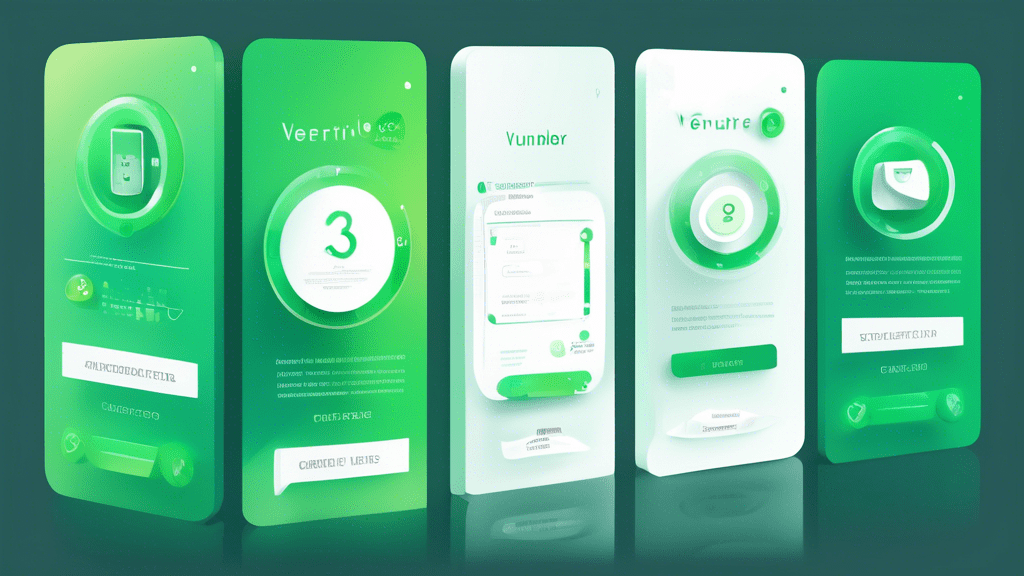 Create a modern, clean infographic showing the steps of phone number verification. Include visuals of a phone, a message with a verification code, entering the code in an app, and a green checkmark in