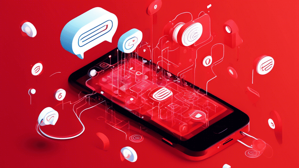 Here's a DALL-E prompt for an image that relates to the article title Integrating Twilio API for SMS and Voice Communication:nnAn isometric illustration featuring a smartphone screen displaying chat b