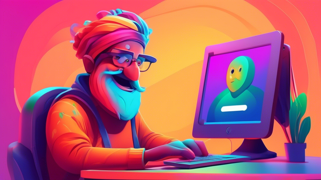 A friendly guide character helping a user log into their Keap account on a computer.
