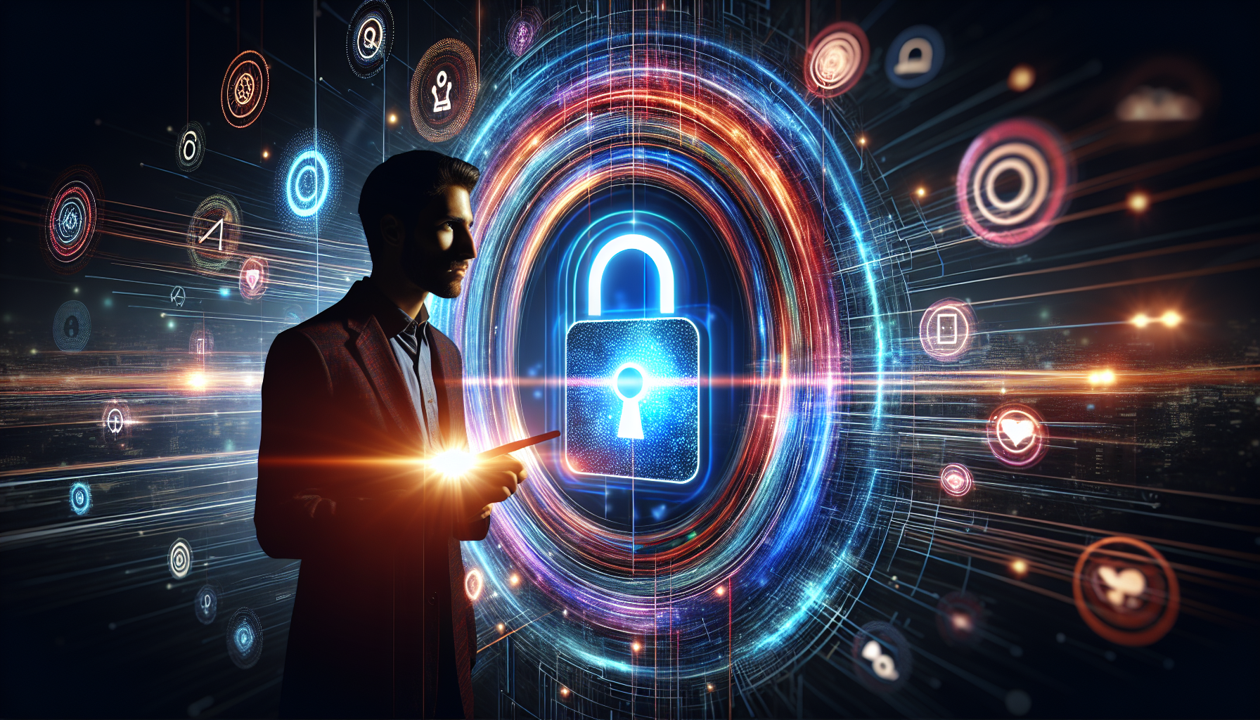 A person unlocking a glowing portal with the words Keap Login above it.