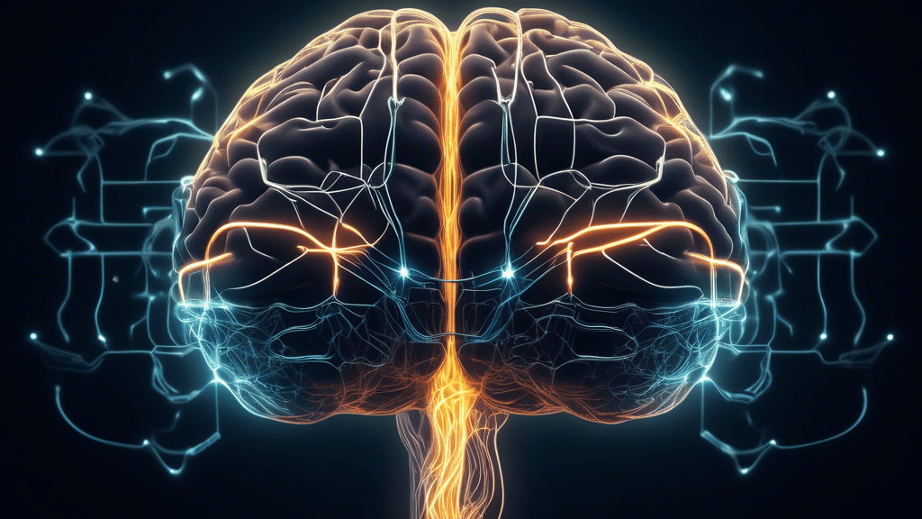 A brain formed from interconnected nodes and glowing lines, representing neural pathways, with the letters LLM emblazoned across the front.