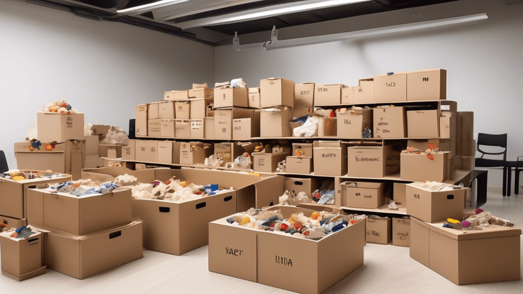 A large language model sorting objects into different boxes labeled with various classifications.
