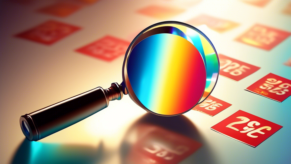 A magnifying glass over a price tag with a bright light shining through it, revealing the price clearly.