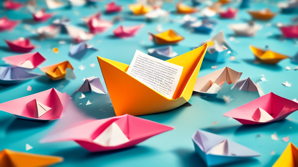 A paper boat with an Instagram DM notification icon for a sail, floating on a sea of unread messages.
