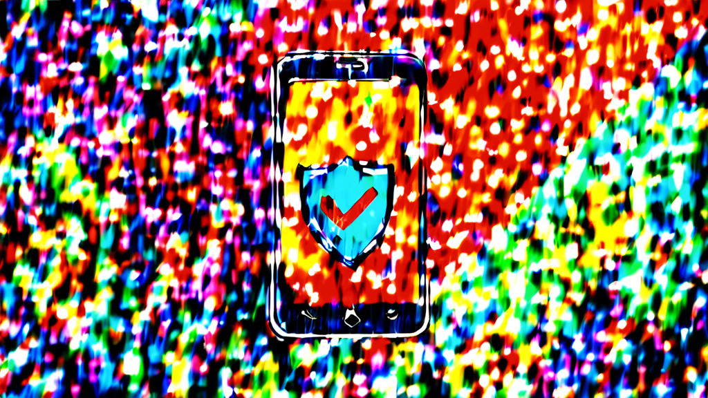 A smartphone with a shield around it, with a checkmark on the screen