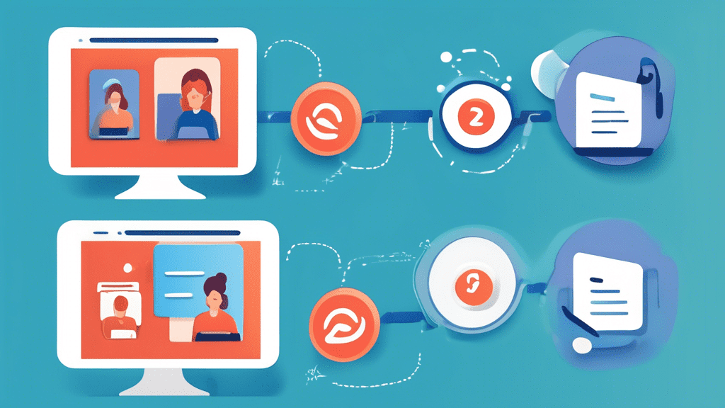 Create an image that visually represents a Step-by-Step Guide to Setting Up a Zoom Account. Show a simplified computer screen with a series of five distinct steps illustrated side-by-side. Each step s