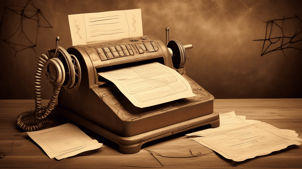 DALL-E Prompt: An old, dusty Telegram machine sitting on a wooden desk, with cobwebs and a sepia-toned background, representing the obsolescence of the once-popular messaging platform in the modern di