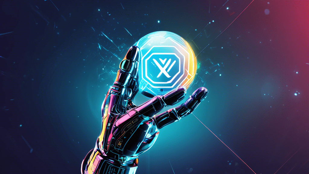 DALL-E Prompt: A futuristic robot hand holding a glowing orb with the Wix logo, symbolizing the power and potential of the Wix API for web development, set against a sleek, high-tech background with l