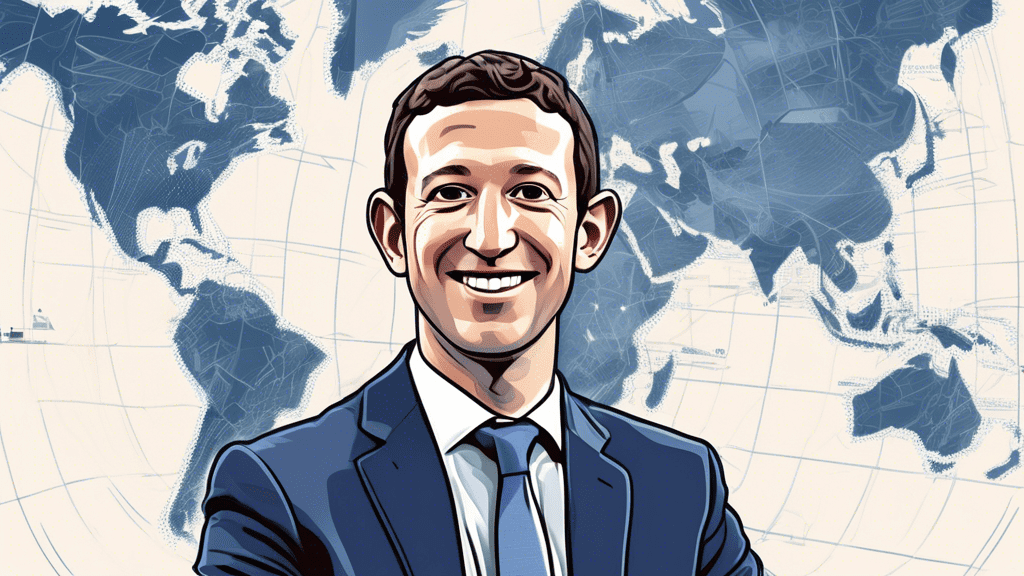 Create a portrait of Joel Kaplan, the Vice President of Global Public Policy at Facebook, in a professional setting. The background should showcase elements related to his work, such as a world map, a
