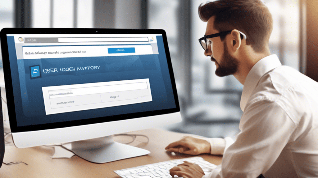 Create a detailed digital illustration of a user interacting with the DealerSocket Inventory Login Page, showing a computer screen with the login fields, username and password input, and a 'Login' but