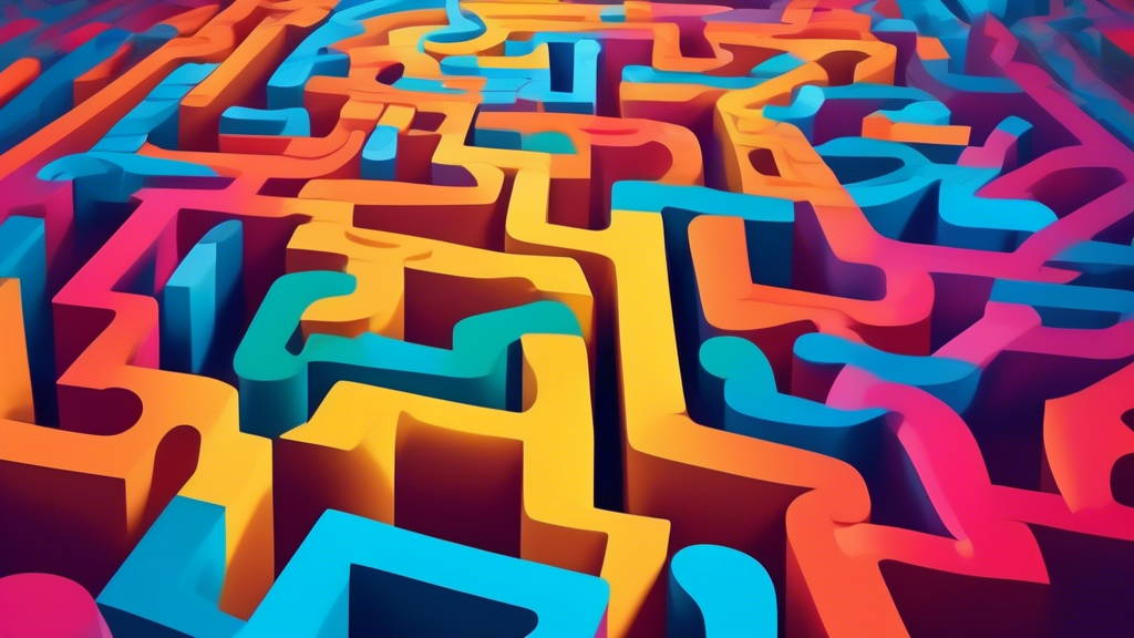 A maze made of PayPal logos with two paths labeled In and Out