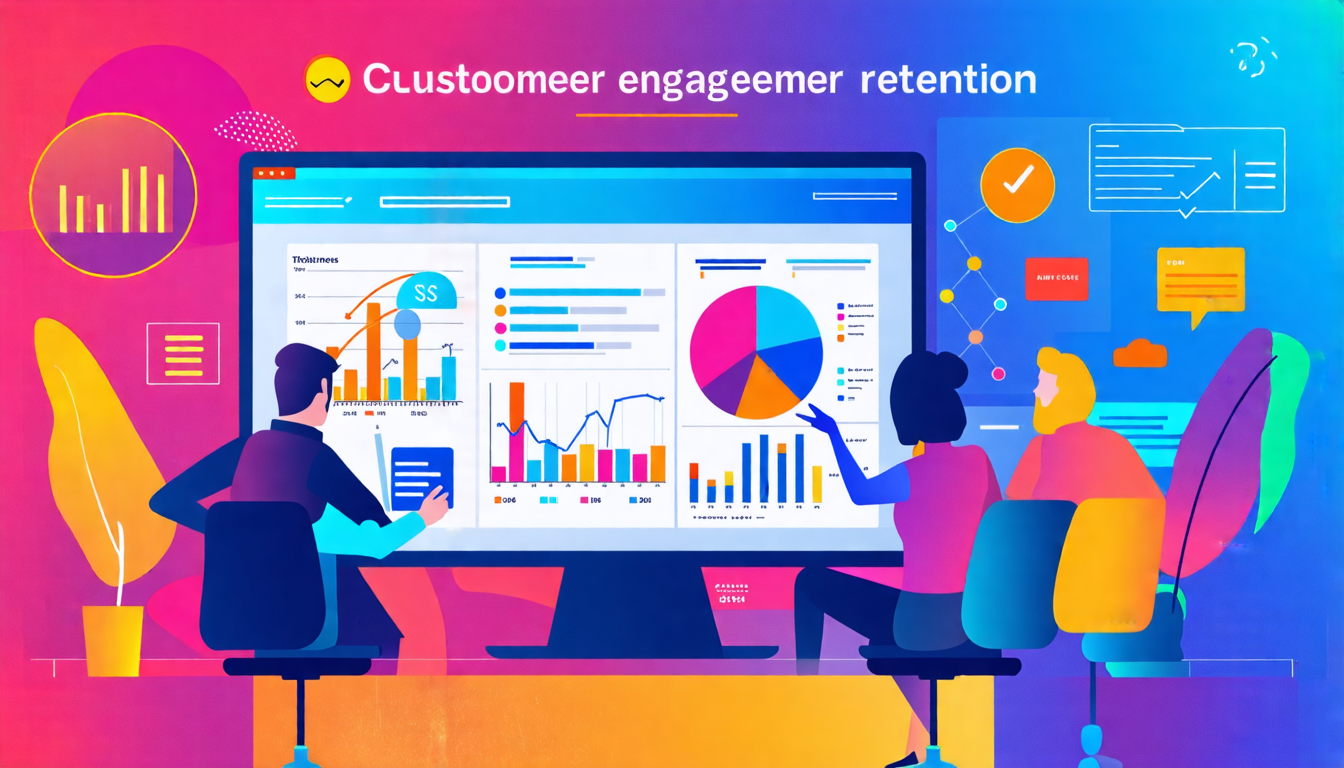 Create an image of a modern office setting where diverse professionals are engaging in a digital strategy meeting. Display various digital tools and analyt