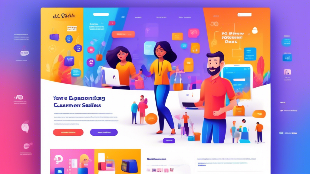 A vibrant, modern e-commerce website showcasing a diverse range of products, with interactive elements like customer reviews, social media integration, and