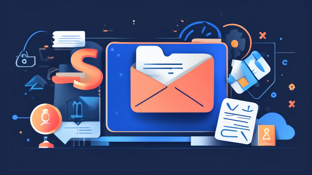 Illustration of an email inbox with messages, emphasizing the BCC (Blind Carbon Copy) feature. Icons representing data security, compliance checkmarks, and